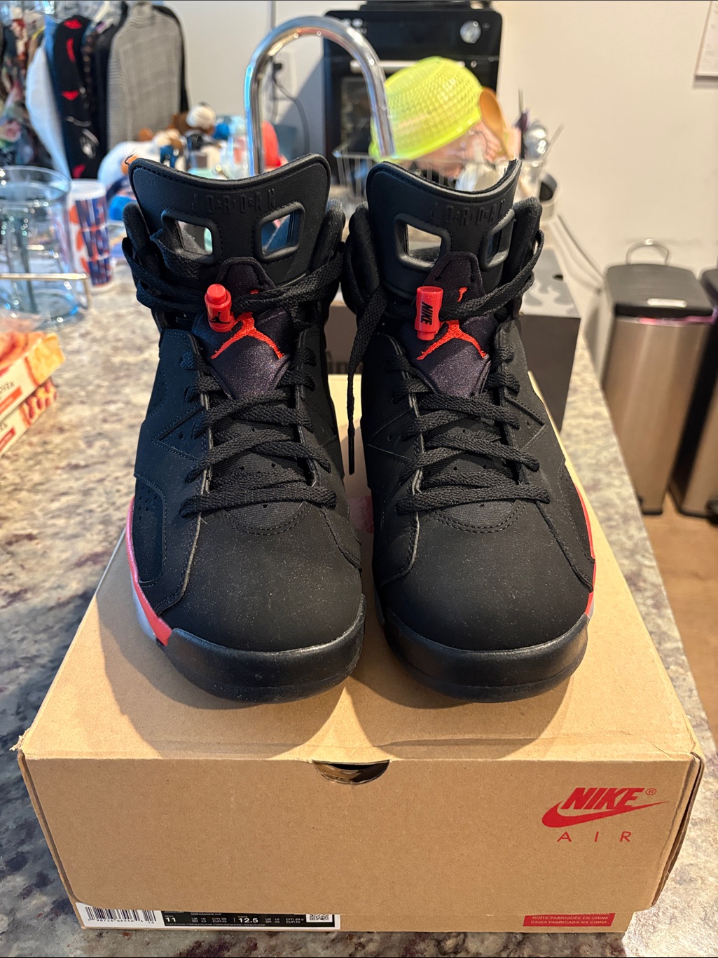 Nike Air Jordan 6 Retro - Black With Red Highlights
